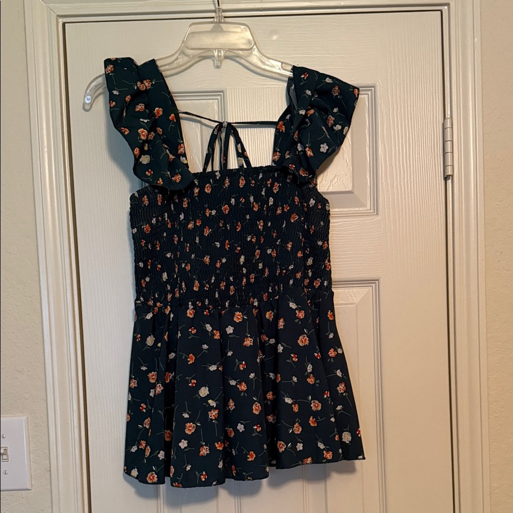 Floral green women’s top